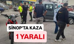 Sinop'ta otomobil ve motosiklet çarpıştı