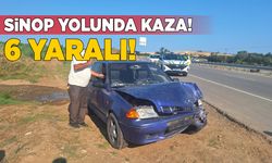 Sinop yolunda kaza: 6 yaralı