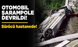 Otomobil şarampole devrildi, sürücü yaralandı