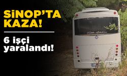 Sinop'ta işçileri taşıyan otobüs yoldan çıktı