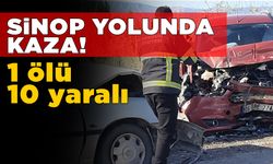 İki araç kafa kafaya çarpıştı: 1 ölü, 10 yaralı