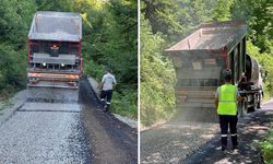 Sinop’ta 115 kilometrelik köy yolunda asfaltlama çalışması