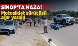 Sinop'ta kaza: Motosiklet sürücüsü ağır yaralandı