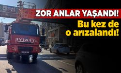 Sinop’ta itfaiye aracı yolda kaldı!