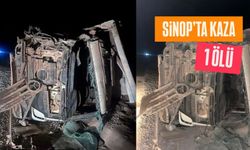 Sinop'ta devrilen aracın sürücüsü hayatını kaybetti