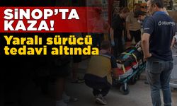 Islak zeminde kayan motosiklet devrildi