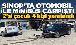 Otomobil ile minibüs çarpıştı: 4 kişi yaralandı