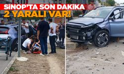 Sinop’ta trafik kazası! İki otomobil çarpıştı!