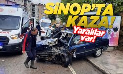 Sinop'ta kaza Otomobil hurdaya döndü!