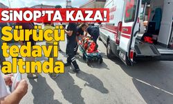Sinop’ta motosiklet otomobille çarpıştı