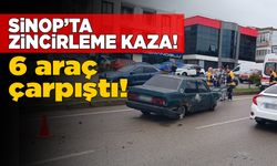 Sinop’ta 6 araç birbirine girdi