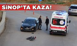 Otomobil ile elektrikli bisiklet çarpıştı