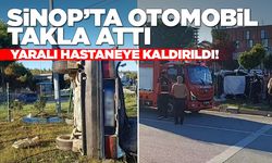 Takla atan otomobildeki 1 kişi yaralandı