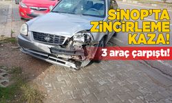 Sinop’ta 3 aracın karıştığı trafik kazası