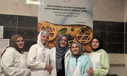 Yurtta kalan kız öğrenciler mutfak atölyesinde