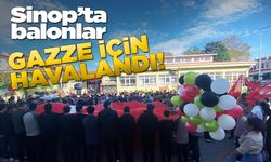 Sinoplu öğrenciler Gazze’ye destek için balon uçurdu