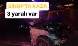 Sinop'ta iki otomobil çarpıştı, üç kişi yaralandı