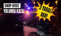 Sinop'ta iki otomobil çarpıştı, üç kişi yaralandı