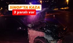 Sinop'ta iki otomobil çarpıştı, üç kişi yaralandı