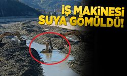 Sinop'ta iş makinesi suya gömüldü