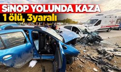 Sinop yolunda iki otomobil çarpıştı: 1 ölü, 5 yaralı