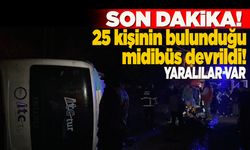 Sinop'tan dönen tur midibüsü kaza yaptı!