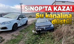Sinop’ta kaza: Otomobil su kanalına düştü
