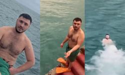 Ayancıklı Burak, acılarını dindirmek için kışın buz gibi denize giriyor