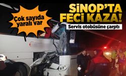 Sinop’ta yolcu otobüsü ile işçi servisi çarpıştı