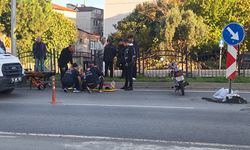 Devrilen motosikletin sürücüsü yaralandı