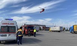 Ağır yaralanan çocuk için helikopter ambulans havalandı