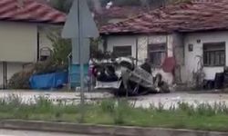 Otomobilin takla attığı kaza kamerada