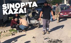 Otomobil ile motosiklet kafa kafaya çarpıştı