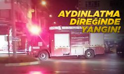 Aydınlatma direğinde çıkan yangın korkuttu