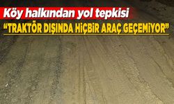 Köylüler bozuk yolun onarılmasını bekliyor
