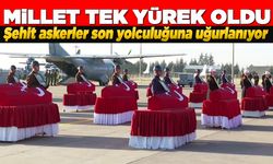 Düşen uçakta şehit olan askerler için tören düzenlendi