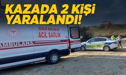 Devrilen motosikletteki 2 kişi yaralandı