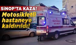 Sinop’ta ani manevra yapan motosiklet devrildi