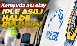 Kamyon kasasında iple asılı halde bulundu