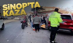 Motosiklet sürücüsü genç kadın yaralandı