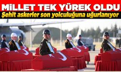 Düşen uçakta şehit olan askerler için tören düzenlendi