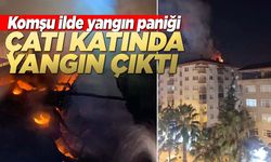 7 katlı binanın çatı katında yangın çıktı