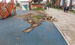 Aşıklar Caddesi’ndeki çocuk parkı bakımsızlığıyla dikkat çekiyor