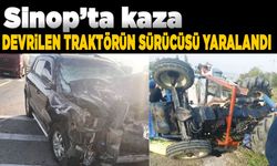 Sinop’ta SUV ile traktör çarpıştı: 1 yaralı