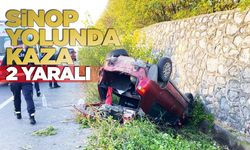 Sinop - Samsun yolunda araç takla attı