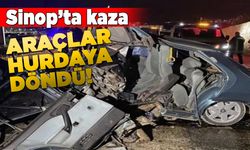 Sinop'ta iki otomobil çarpıştı