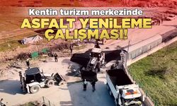 Sinop'un turizm merkezinde asfalt yenileniyor