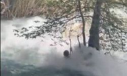 Akıntıya kapılan gencin son görüntüleri