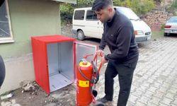 Köyün her noktasına yangın dolapları yerleştirildi