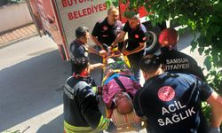 Üzüm yaprağı toplarken düşen kişiyi itfaiye kurtardı